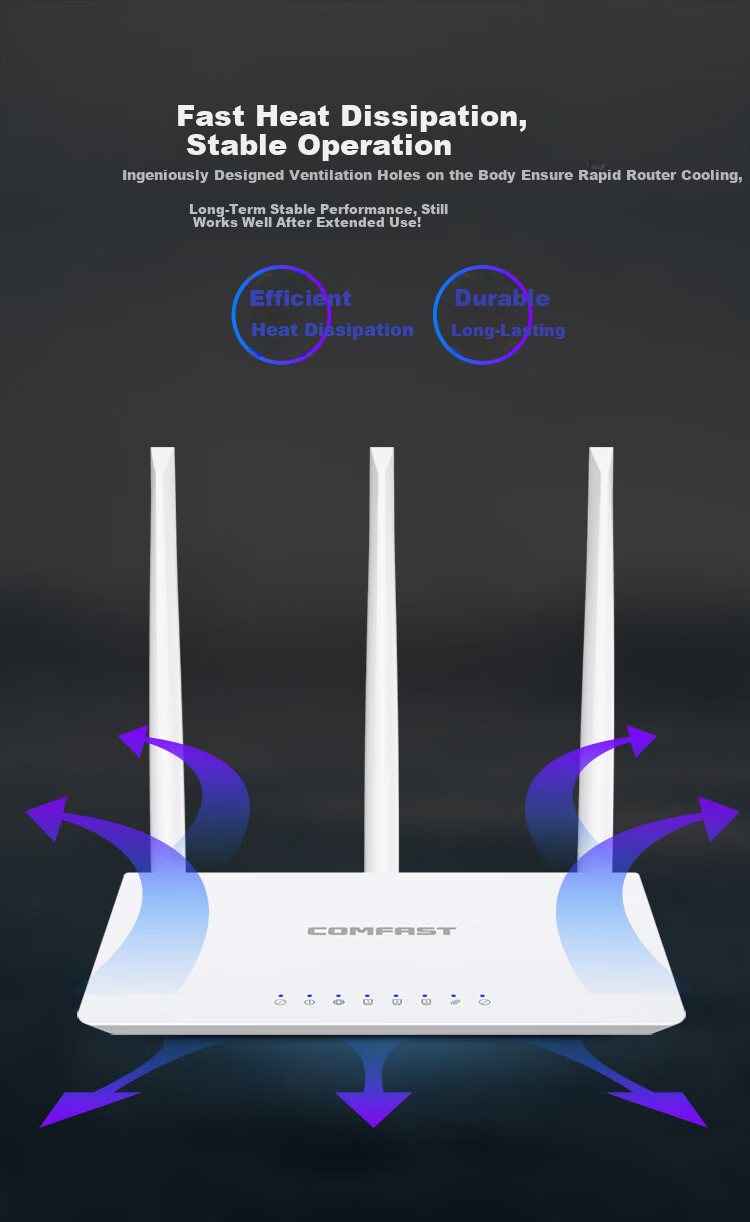 COMFAST AX3000 Dual-Band WiFi 6 Wireless Router for Home Use, Hisilicon Dual-Core Chip High-Speed 5G Network Mesh Networking Wall-Penetrating King WR631AX V2 9