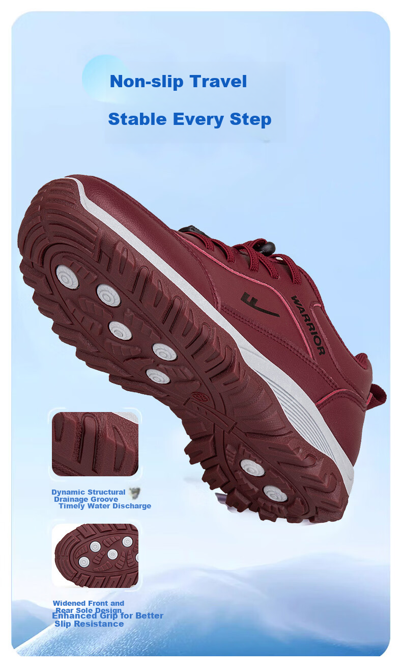 Warrior Women's New Comfortable Elderly Shoes Mom Shoes Middle-aged and Elderly Casual Walking Shoes 3441L Red Size 37 10