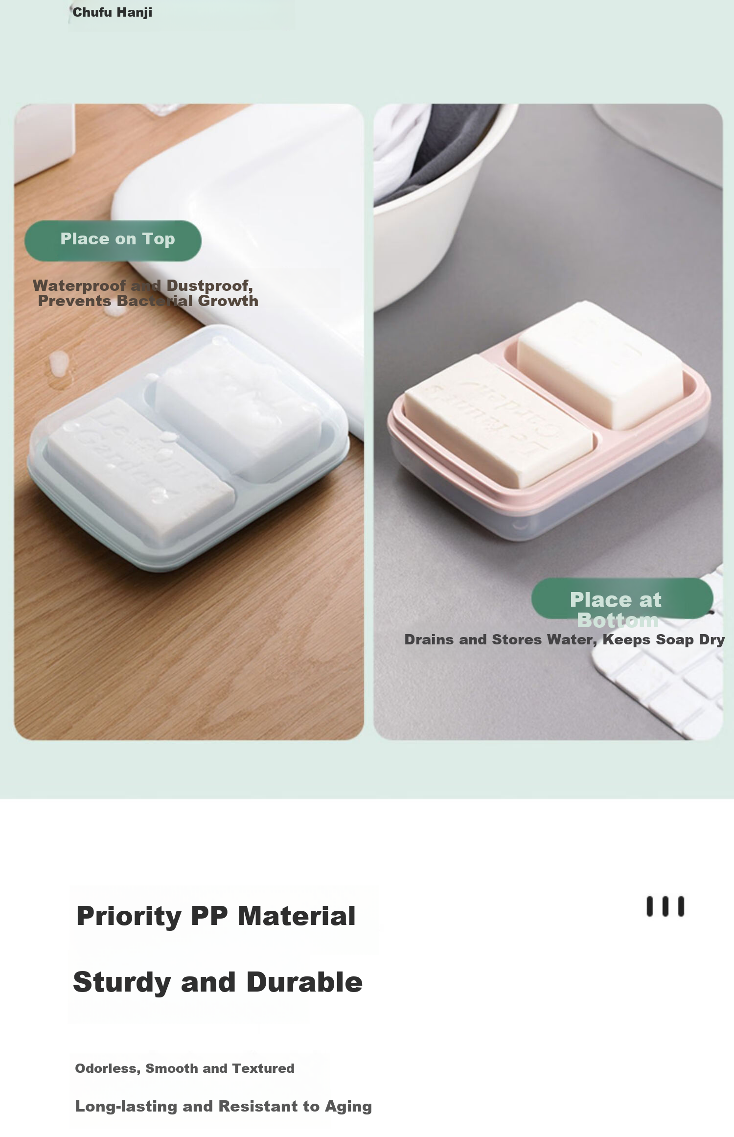 CHAHUA Saio Round Soap Dish Soap Holder Double-Layer Draining Soap Box 1 Piece 7