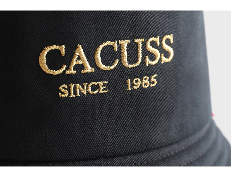 CACUSS Unisex Cotton Bucket Hat Four-Season Sun Protection Outdoor Wide Brim Fashion Fisherman Hat Autumn Black Medium 19