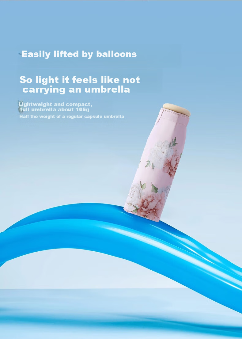 Paradise Umbrella UV Protection Five-Fold Cloud Black Coated Sunshade Lightweight Capsule Umbrella Xuanyan 3