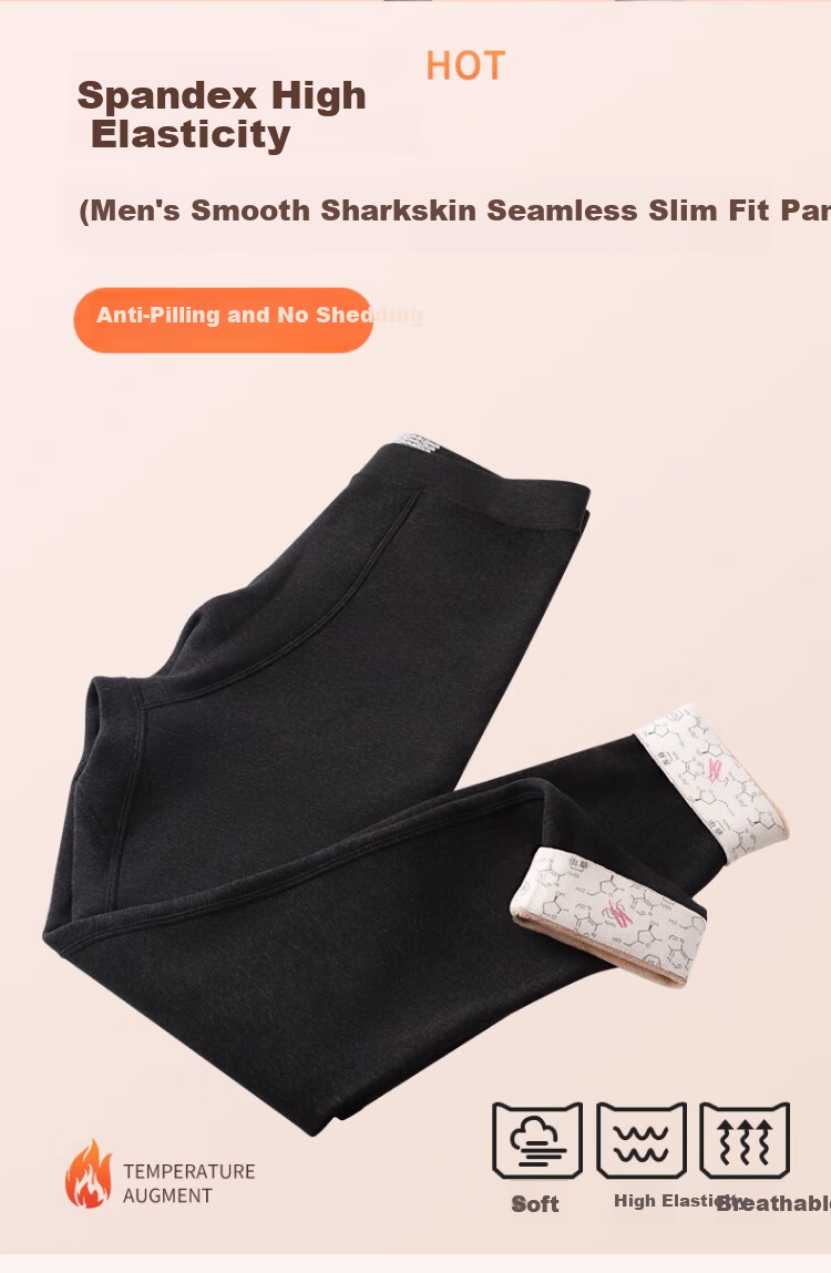 Langsha Men's Sharkskin Winter Windproof Thermal Knee-Protecting Thickened Thermal Leggings Motorcycle Barbie Cotton Pants 16