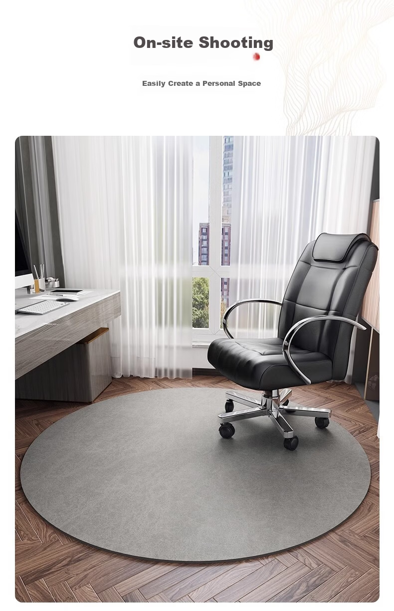 Qiqijia Computer Chair Floor Mat, Round Carpet, for Study Room, Office, Bedroom, Chair Anti-Slip Silent Protective Swivel Chair Foot Pad 10