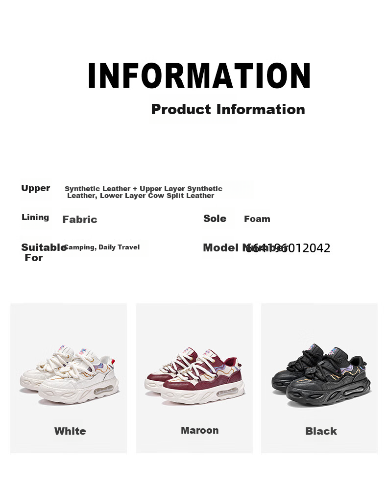 Mark Fairwhale Men's Shoes 2026 New Breathable Dad Sneakers Casual Sports Sneakers White Size 41 6