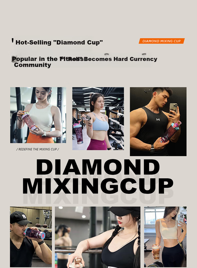 LHHW Luhanwei Electric Diamond Stirring Cup Fully Automatic Shaking Cup Fitness Protein Powder Soy Milk Mixing Cup Pulsating Cool Black 1