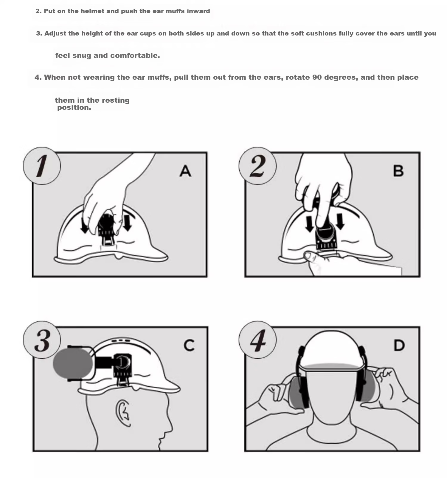 BDS EM-5007E Safety Helmet Mounted Noise Reduction Ear Muffs Industrial Construction Grinding Protective Hearing Muffs 7