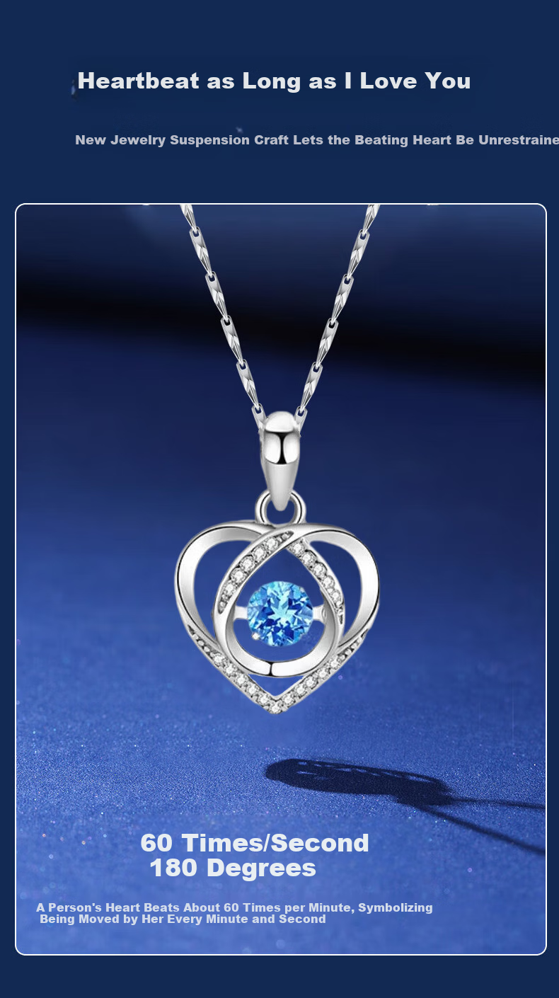 GLTEN Swarovski Zirconia 999 Sterling Silver Necklace Women's Pendant Luxury Birthday Gift for Girlfriend Wife 4
