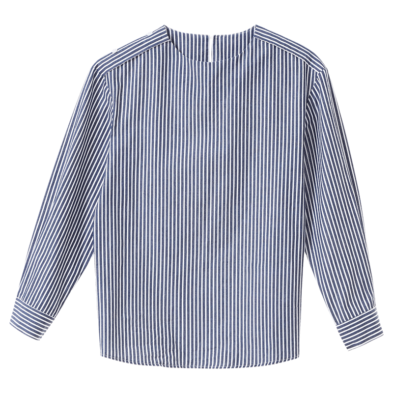 ENC French Stripe Shirt Loose Fit Versatile New Long Sleeve Boutique Design Commuter Date Elegant Top
