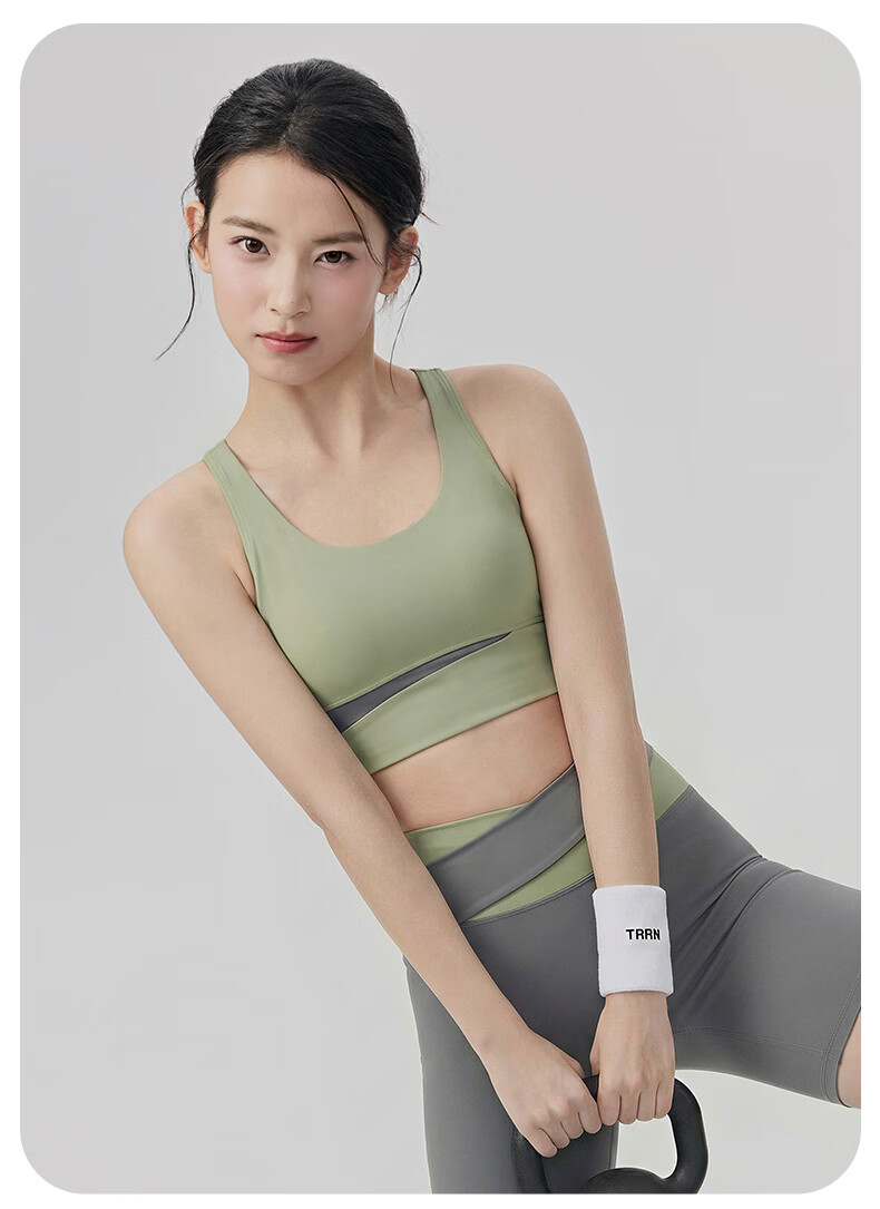 Seven Color Spun Women's Sports Set Yoga Running Cycling Pilates Fitness Breathable Built-in Cup Colorblock Tank Top and Biker Shorts 21