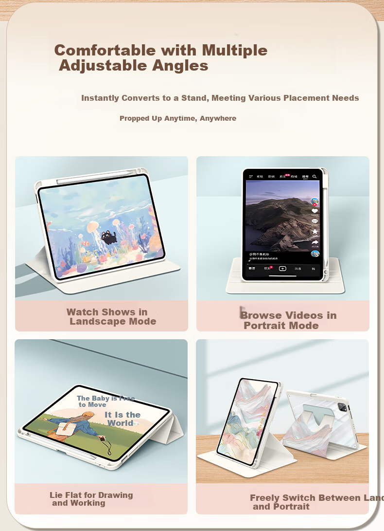 XP Huawei MatePad 11.5s Case 11.5 Inch Soft Light 2025/24 with Pen Slot Shockproof Rotatable National Trend Unisex Protective Cover - Colorful Mountains and Rivers 3