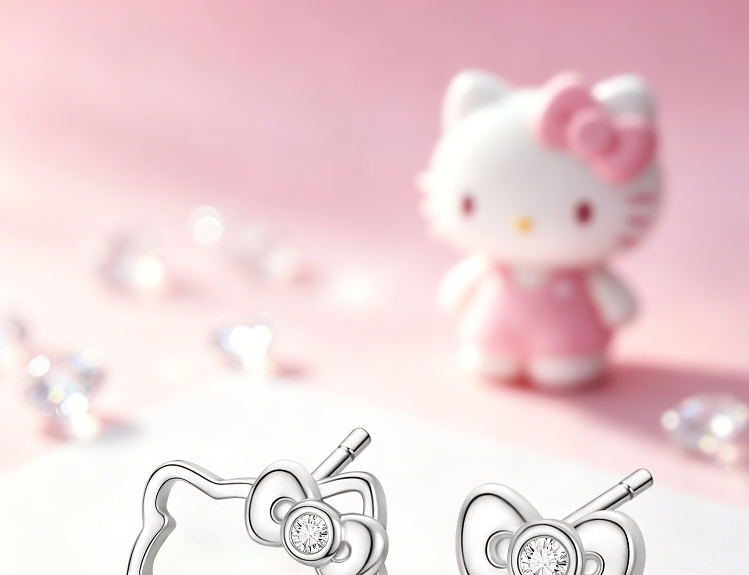 Chao Se Hui Hello Kitty Sweetheart Stud Earrings Girls Cute Ear Jewelry Birthday Gift 2283 2