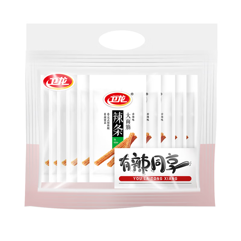 卫龙辣条大面筋 香辣味 休闲解馋零食怀旧小零食 650g（约10包）