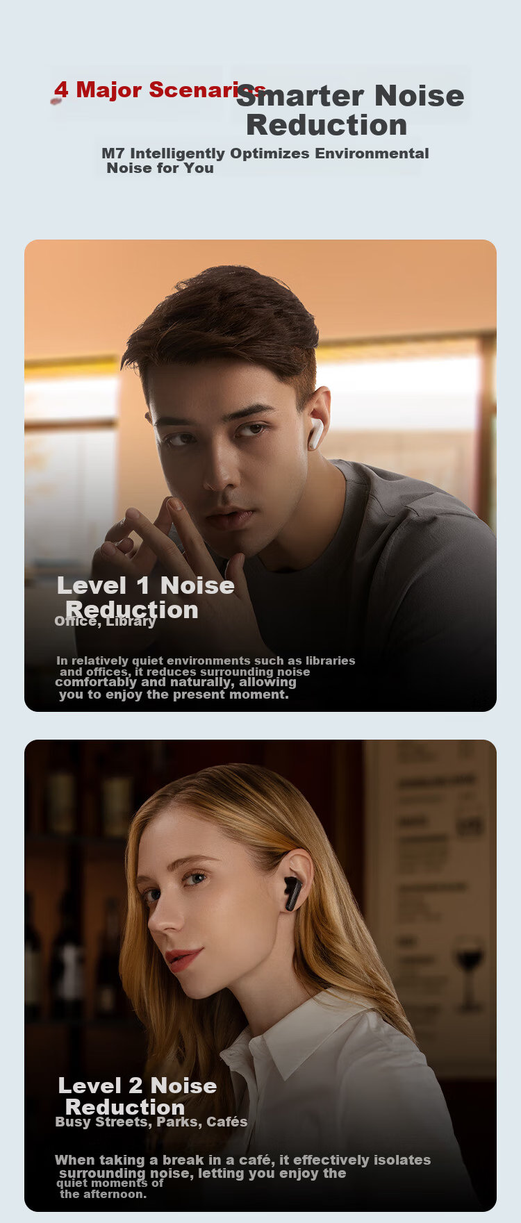 KUGOU [Premium Sound Quality + Powerful Quad-Mic Active Noise Cancellation] Bluetooth 6.0 In-Ear Wireless Earphones Low Latency Pro Music Gaming Long Battery Life Compatible with Huawei Xiaomi M7 4