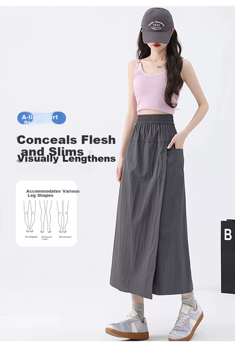 FitonTon Yamamoto Workwear Skirt Pants for Women 2025 Hot High-Waist A-Line Bodycon Skirt Wide-Leg Trousers for Women 7