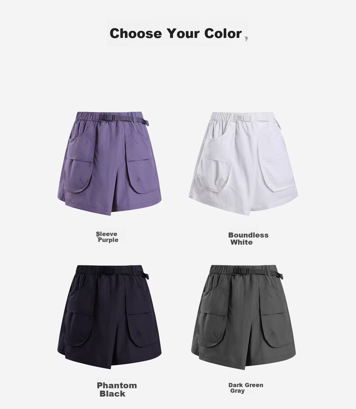 CAMEL Women's Outdoor Quick-Dry Skort 26 Spring Summer Cooling Sweat-Absorbing Sun-Protective Hiking Mountaineering Work Shorts 8085 13