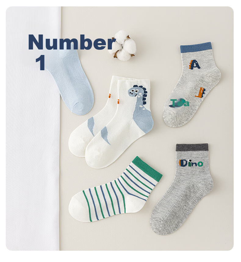 Six Finger Mouse Boys Children's Socks Baby Spring Summer Thin Breathable Mid-Calf Cotton Sports Socks for Kids 11