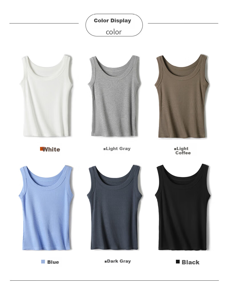 Langsha Women's Summer 2026 New Ribbed Slim Fit Camisole Tank Top for Layering and Outerwear 12
