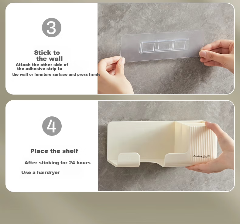 Bydoll Hair Dryer Storage Rack No-Drill Wall-Mounted Bathroom Hairdryer Holder Bathroom Hairdryer Organizer Shelf 14