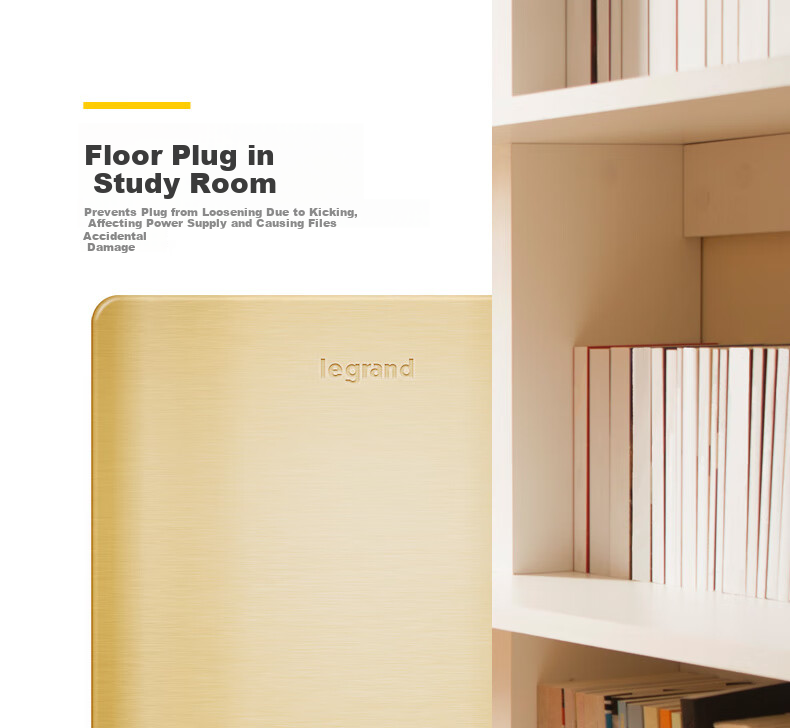 LEGRAND IP55 Waterproof Five-Hole Floor Socket Flip Cover Hidden Floor Socket Five-Hole Brass Floor Socket [Without Base Box] 9