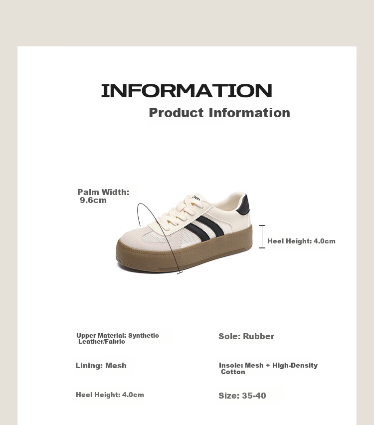 ZHR Women's Summer Training Shoes Mesh Breathable Classic Colorblock Thick Sole Sports Sneakers KS63FE Beige Black Size 38 5