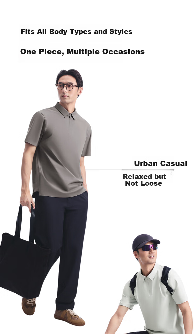 Beneunder Men's Polo Shirt Sweat-Resistant Breathable 5A Antibacterial Short Sleeve T-Shirt DR019 Graphite Gray M 9