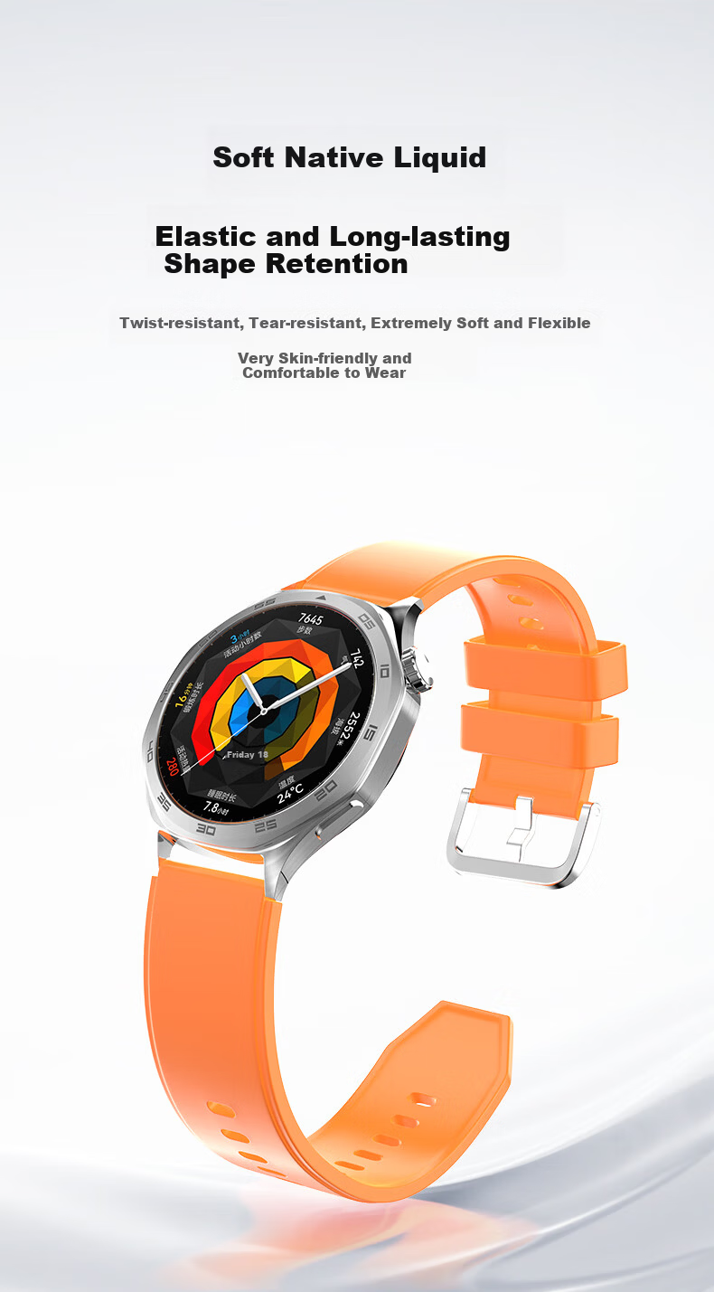 CangHua Silicone Watch Band for Huawei Watch5/Watch4 Pro/Watch3/GT6/GT6 Pro/GT5/GT4/GT3 Pro/GT2 Men's Sports Strap Gray 5