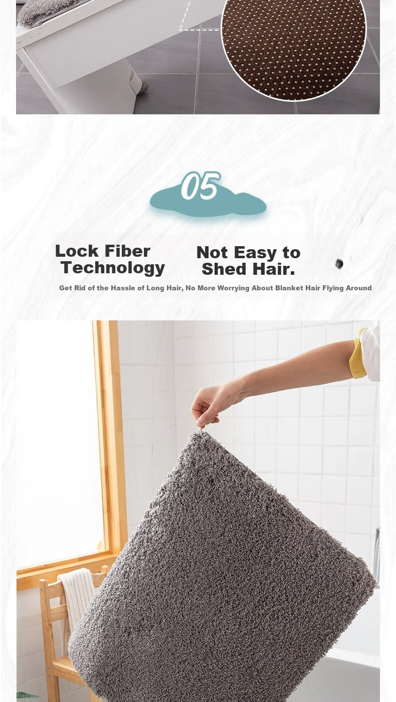 Chuangmaishi Bathroom Mat Absorbent Non-Slip Bath Mat Toilet Door Mat Quick-Dry Entrance Floor Mat 50x80cm 7