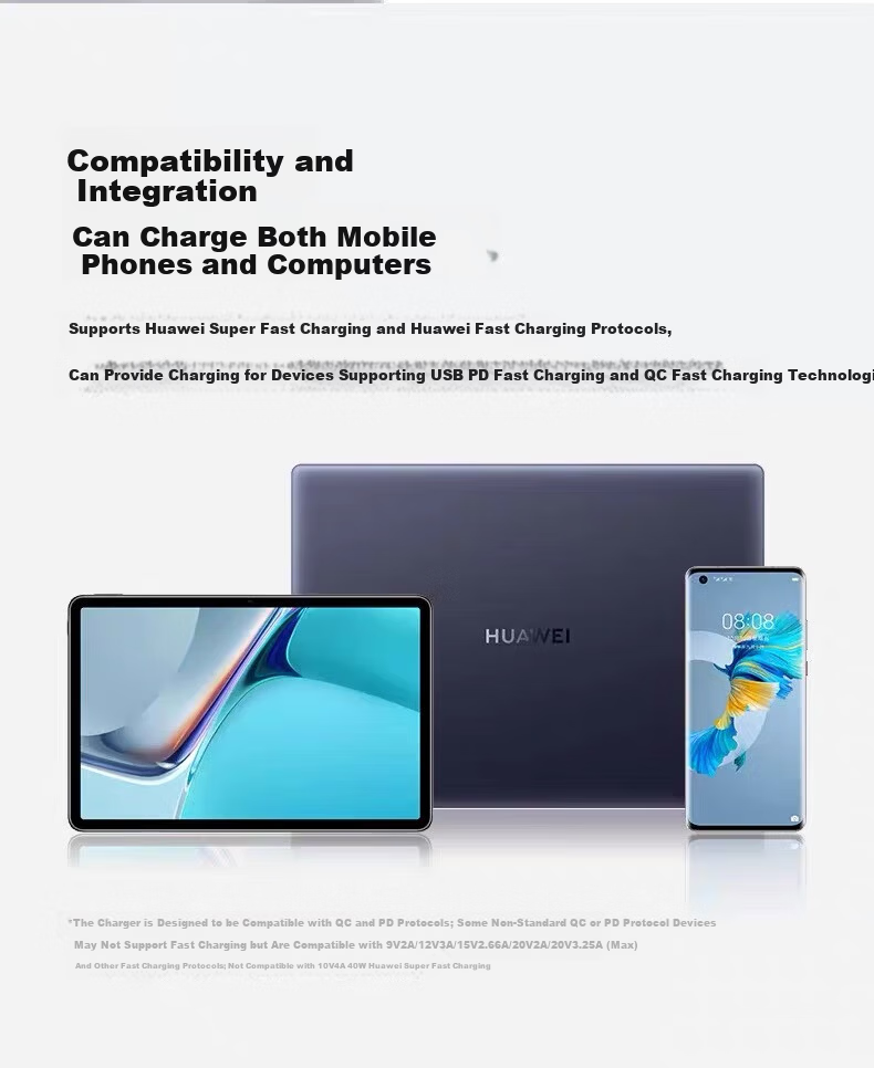 JOWOYE Huawei Charger DJI 65W Samsung Super Fast Charging Set for Gaming Apple iPhone iPad Laptop Compatible with iPad Pro/Mate70/Pura80 Camera Plug 15