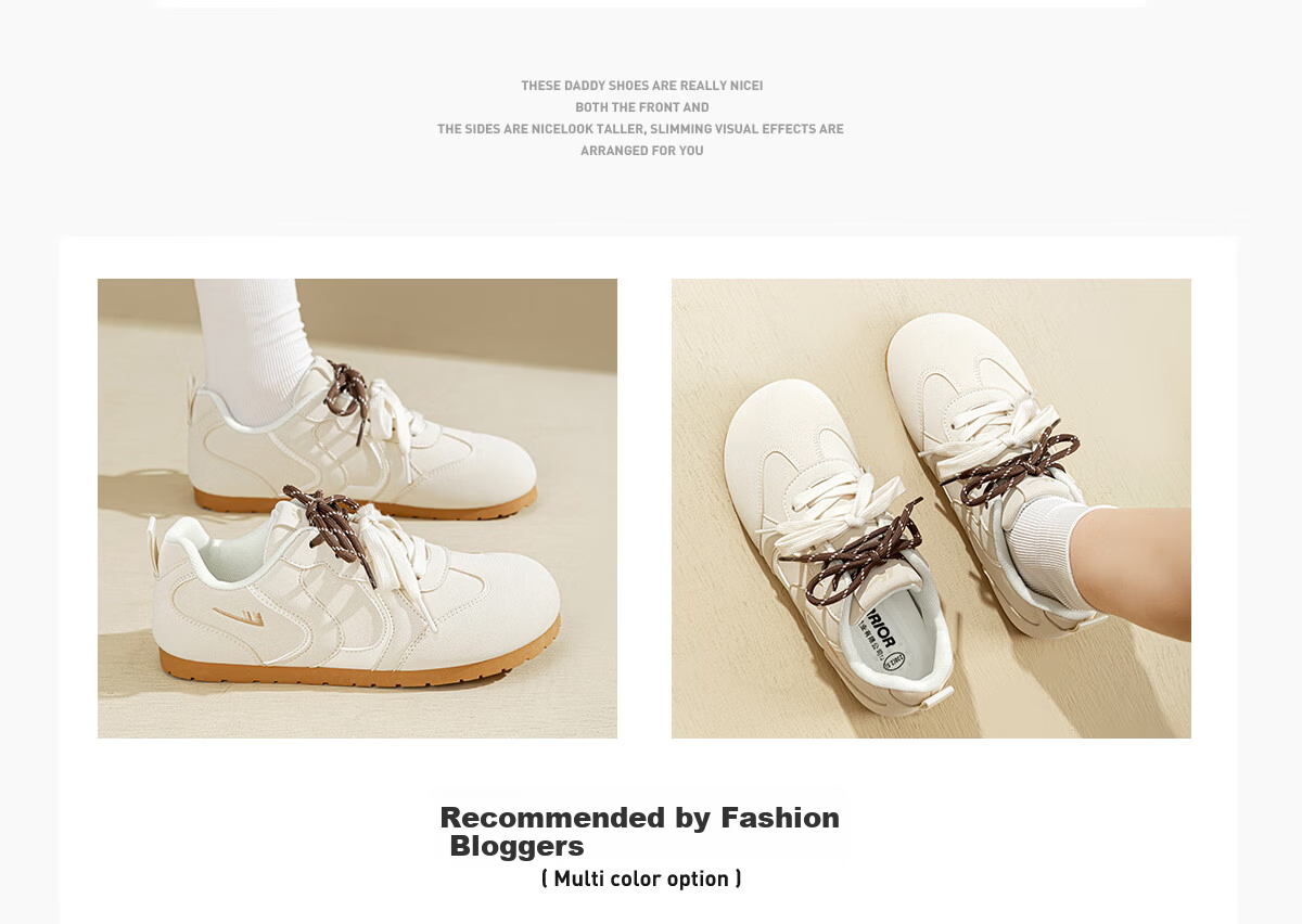 Warrior Women's Casual Ballet Style Sneakers Spring Summer Beige Size 40 Comfortable Soft Sole Fashion Versatile Shoes 6