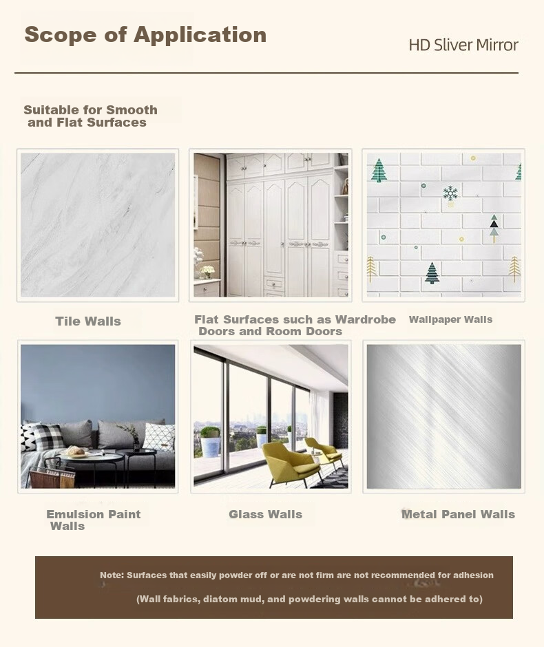 Yimo Acrylic Soft Mirror Wall Sticker Self-Adhesive Full-Length Dressing Mirror No Drilling Home Use HD Mirror 30*120cm 12