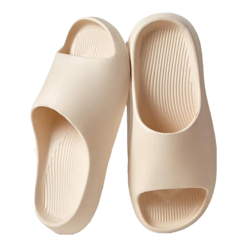 Jiayi Summer Home Slippers for Men and Women Thick Sole Soft Elastic Cool Slippers Home Bathroom Oat Brown Size 40-41 JY2355