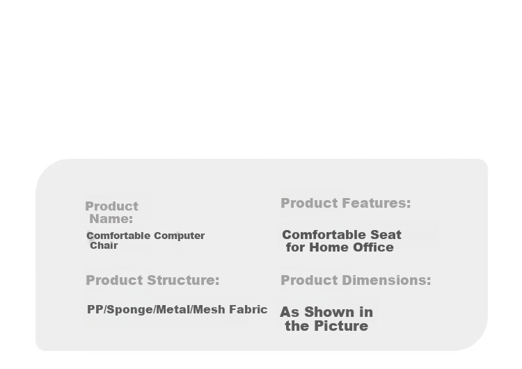 Warner New Computer Chair Comfortable Office Chair Ergonomic Backrest Study Chair for Dormitory University Students Home Use BG371 11