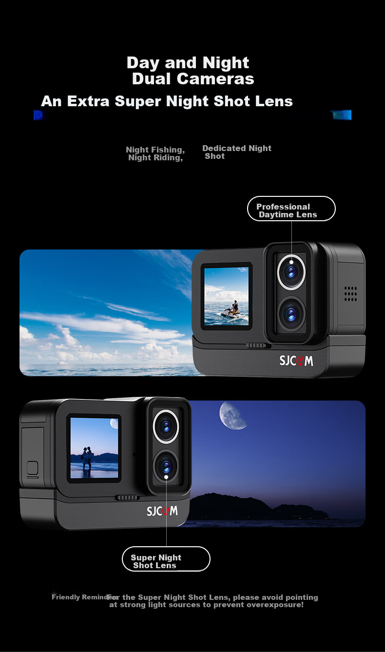 SJCAM SuYing SJ20 Night Vision Dual Lens Stabilized Waterproof Sports Camera Motorcycle Helmet Riding Recorder Outdoor Live Pre-record Vlog Fishing Head-mounted Camera No Card 6