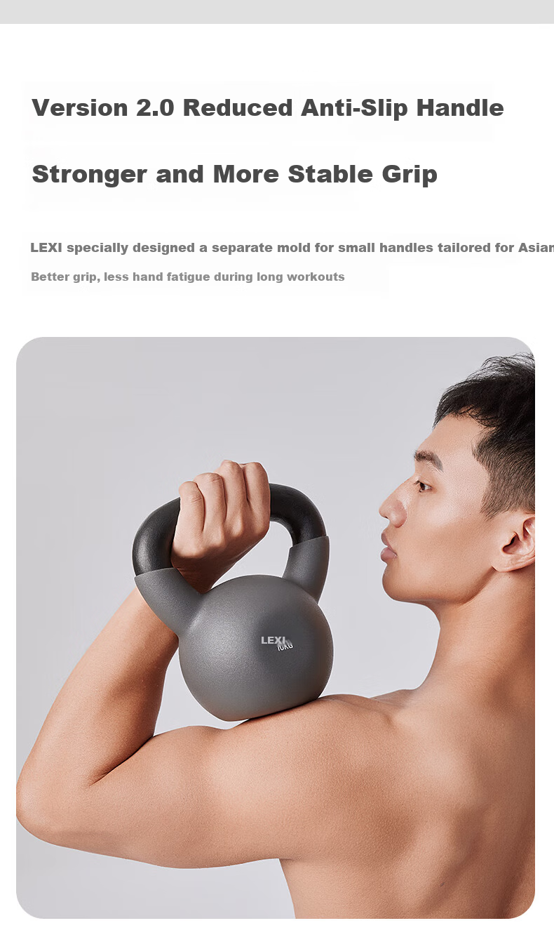 Lexi Cast Iron Kettlebell Solid Dumbbell Household Small Volume Fitness Equipment Hip Lift Gray 10kg 5