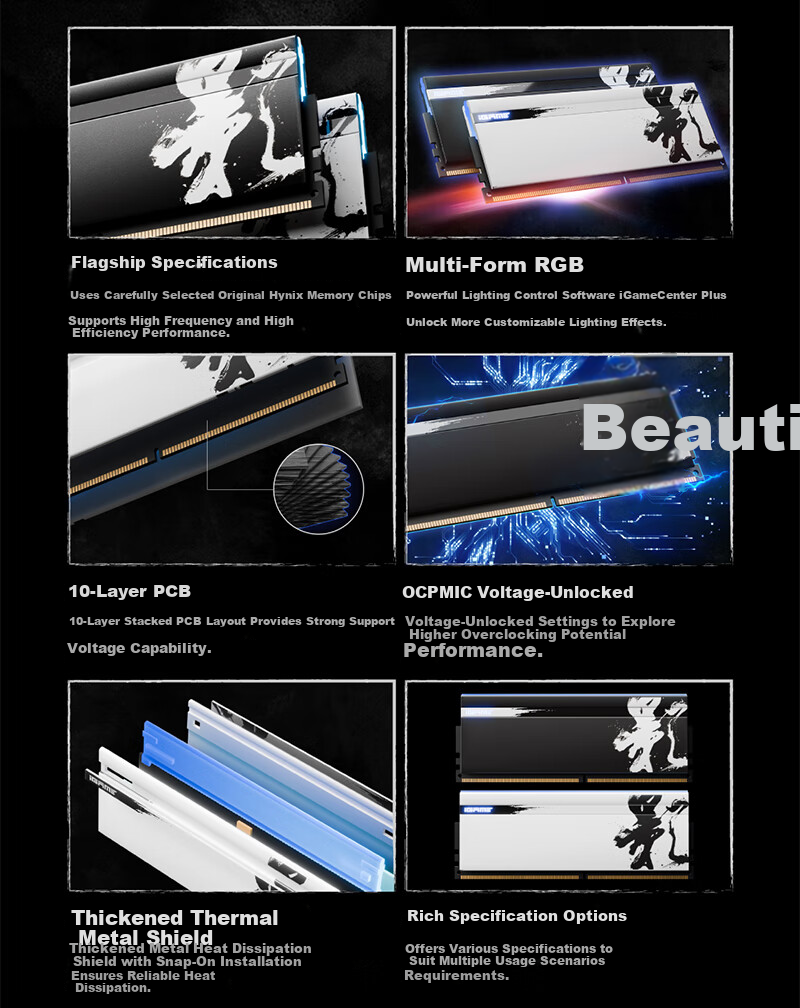 Colorful 32GB (16GB*2) DDR5 6000 C36 Desktop Memory, RGB Light Bar, IGame Ultra II Series, 1.35V 2