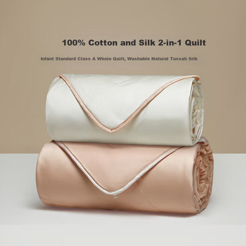Luolai Home Textiles Silk Quilt 100% Cotton Class A Antibacterial Silk Mother-Child Quilt Core Approx. 9 Jin 220*250cm