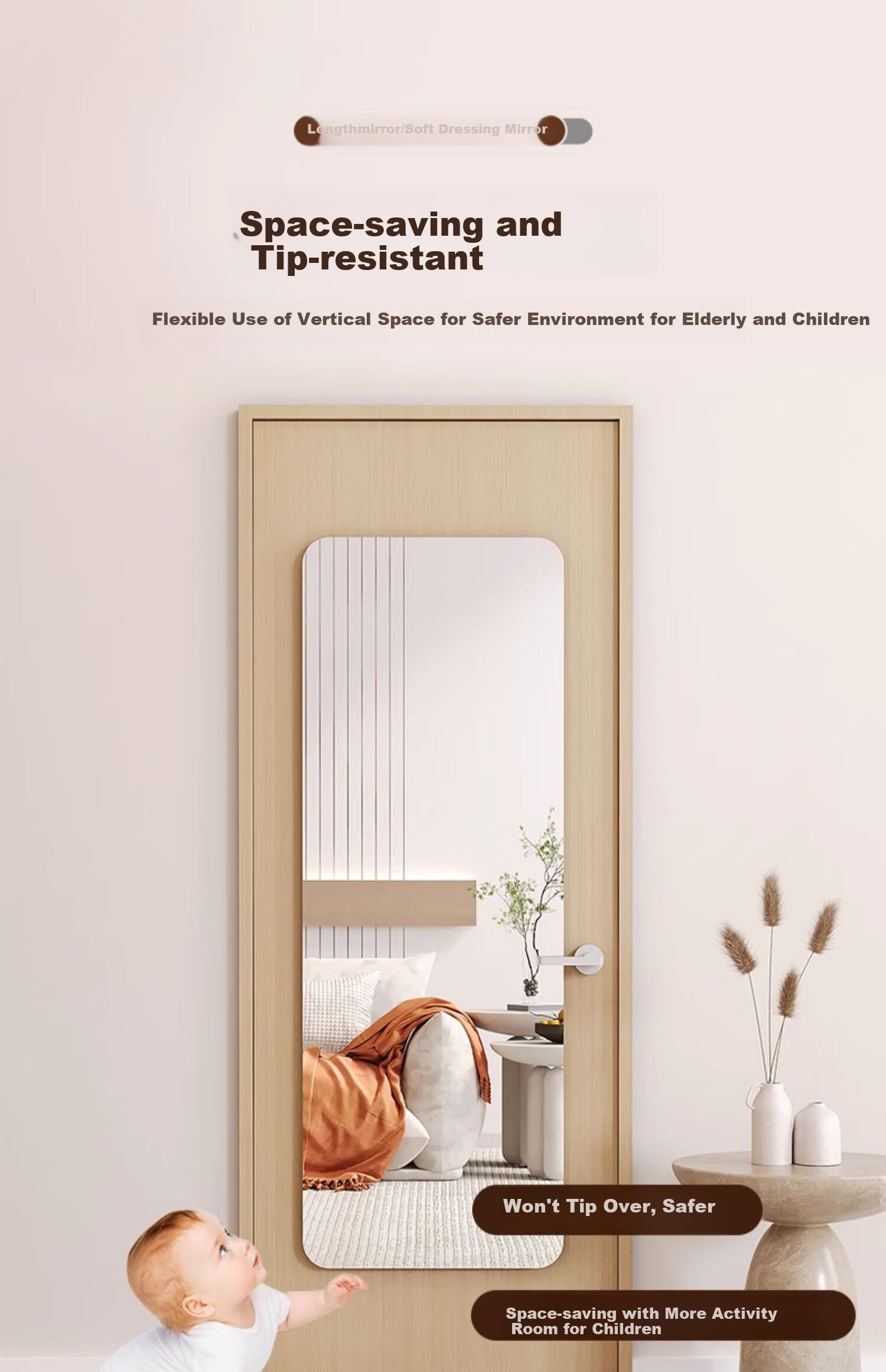 Xiangzhubian Soft Mirror Wall-Mounted Self-Adhesive Acrylic Full-Length Mirror No Drilling Bathroom Dressing Mirror Home Makeup Mirror 40*120cm 11