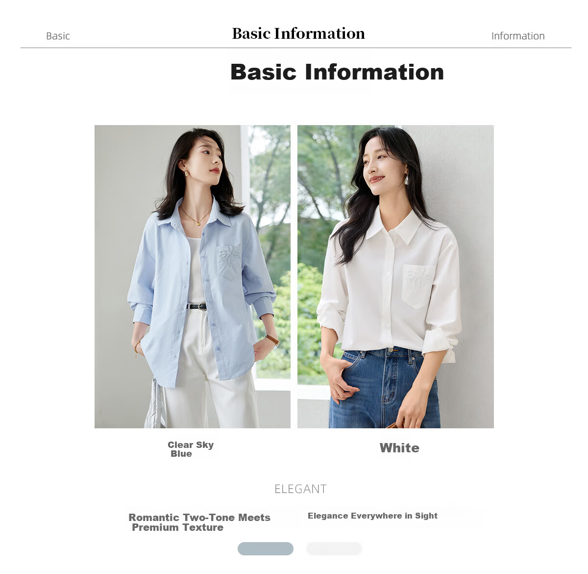 Chushen Women's Spring and Autumn Long Sleeve Shirt Embroidered Pocket Design Loose Simple Commuter Blouse S143C2031 9