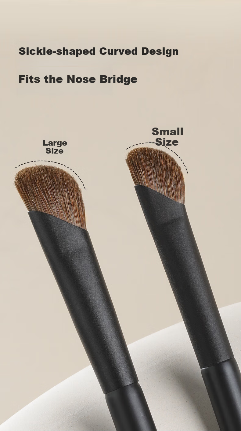 MSQ Starry Small Sickle Nose Contour Brush Nose Wing Blending Shading Brush Animal Hair Horse Hair Natural 3D Makeup Effect 2