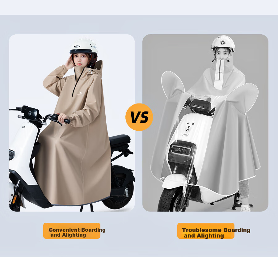 Zhengyu Electric Bicycle Raincoat, Separate Person And Vehicle Design, Full-Body Protection against Heavy Rain, Long-Style One-Piece Suit for Men And Women, Single-Person Enlarged Integrated Rain Poncho with Sleeves 11