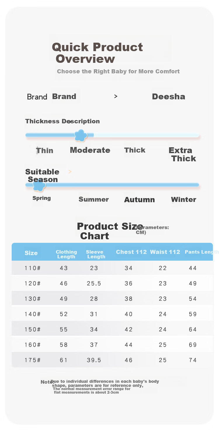 DEESHA [100% Cotton] Children's Pajamas, Girls' Spring And Summer Thin Long-Sleeve Home Wear Set, Girls' Round Neck Air Conditioning Clothes 2