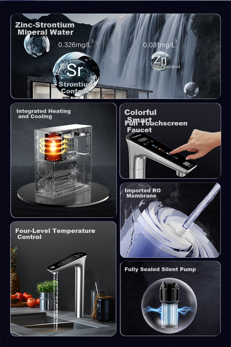 Casarte Water Purifier Rich Strontium Mineral Hot and Cold Integrated 1000G 6-Year Long-Lasting Gold Membrane Kitchen Undersink Direct Drinking Reverse Osmosis Water Purifier RZQ19HU1 3