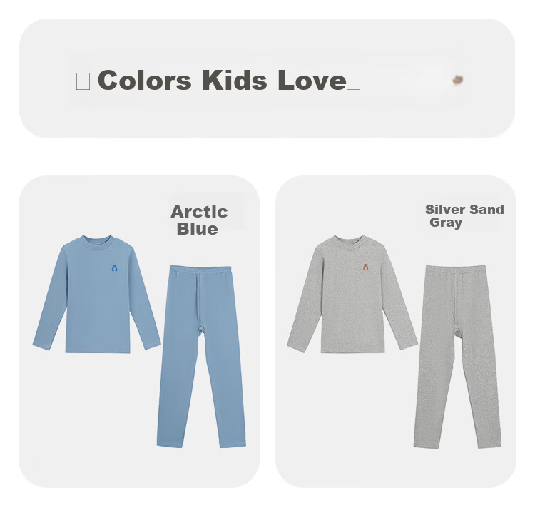 Hodohome Kids Boys 7A Antibacterial Cotton Spandex School Uniform Thermal Underwear Sleepwear 203 Gray Size 150 10
