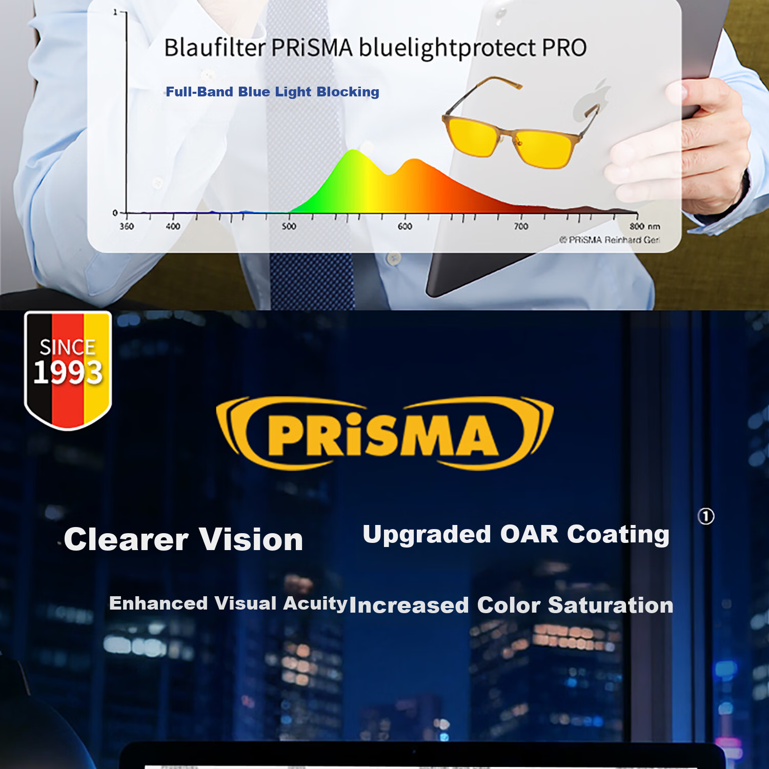 Prisma German Brand Blue Light Blocking Glasses for Women, Anti-Radiation Protective Eyewear for Mobile Phones and Computers, Lightweight Business Office FF709 5