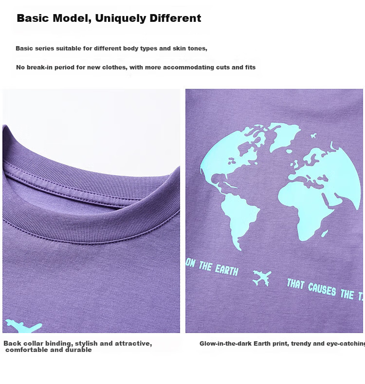 Duoduo Home [Earth Print] Boys' Short Sleeve 2026 Summer Comfortable Cool Loose Fit Casual T-Shirt for Kids 4