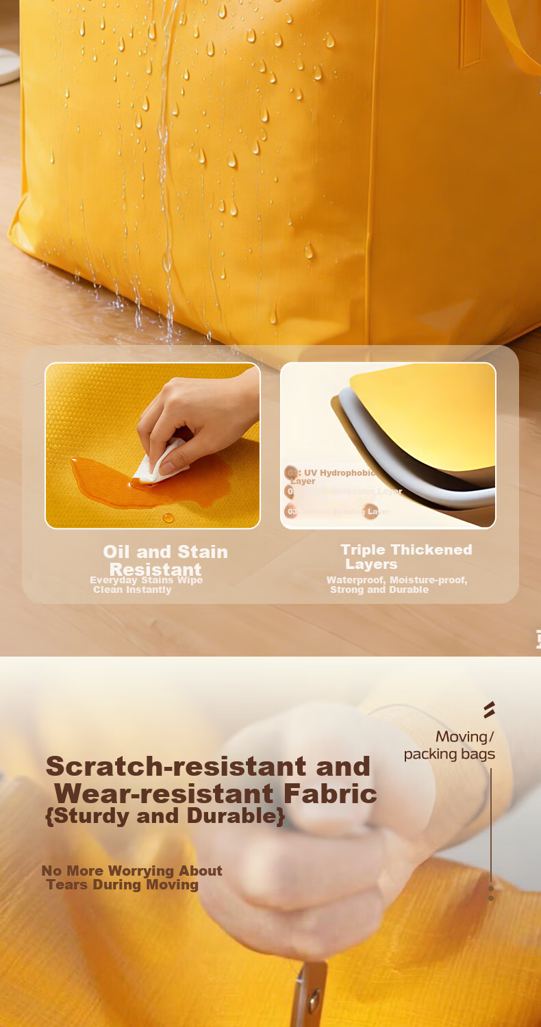 Miaoxinsi Large Capacity Moving Packing Bag Woven Ton Bag Logistics Transfer Organizer Thickened Waterproof Quilt Clothes Packing Tool 9