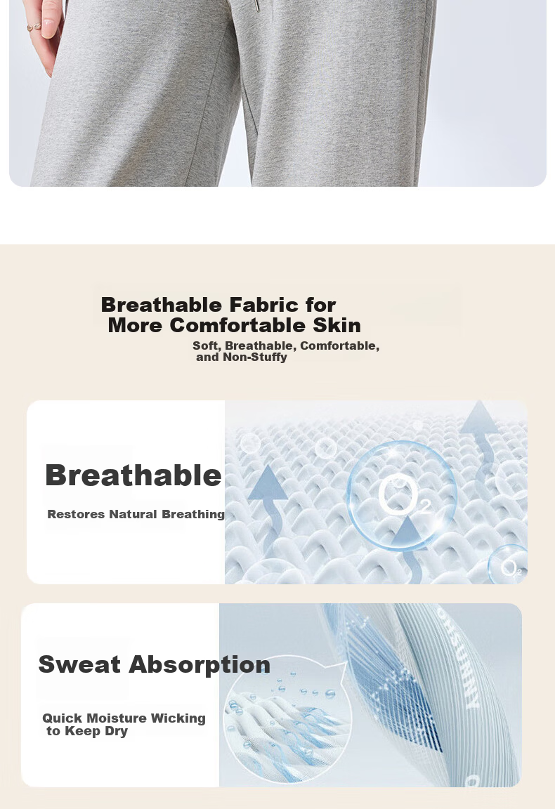 LangSha Women's Pure Cotton Wide-Leg Pants, Spring And Autumn 2025, Petite Women's Sweatpants, High-Waisted Loose Harem Casual Trousers, Thin Style 7