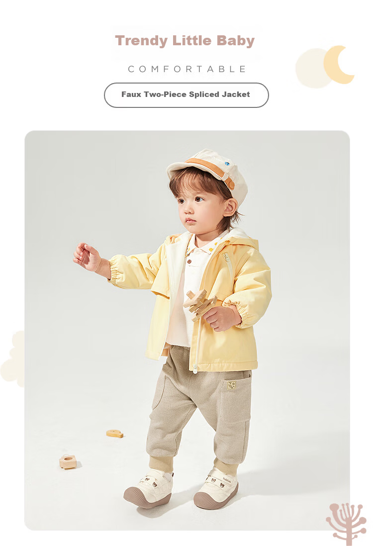 Balabala Kids Jacket Boys and Girls Fleece Lined Trendy Spring 2025 Outerwear [Mall Same Style] 200125105203 1