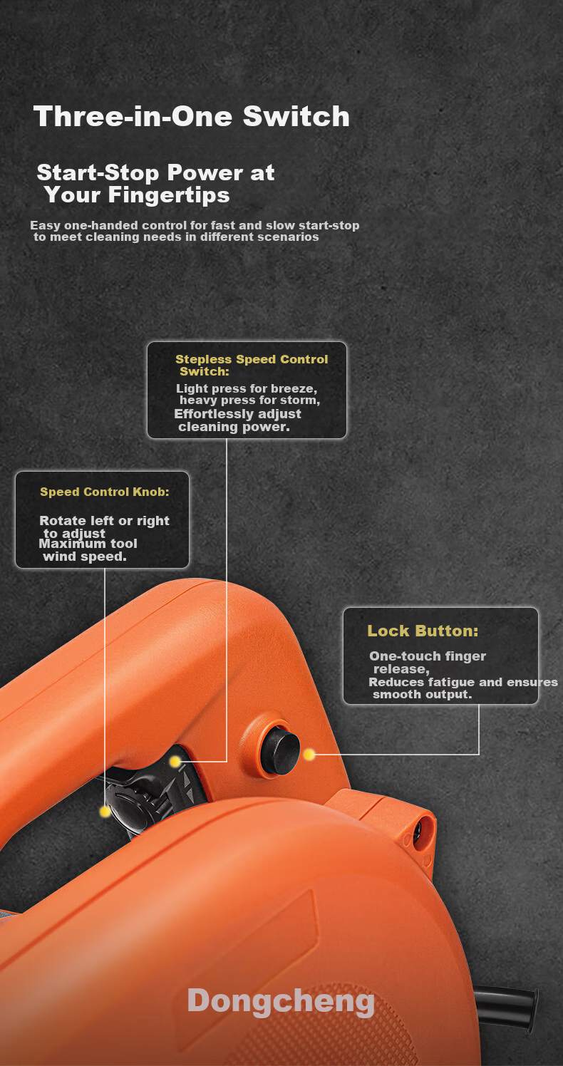 Dongcheng Electric Blower Vacuum Cleaner Industrial Dust Collector 600W Dual-Use Blower and Vacuum 4
