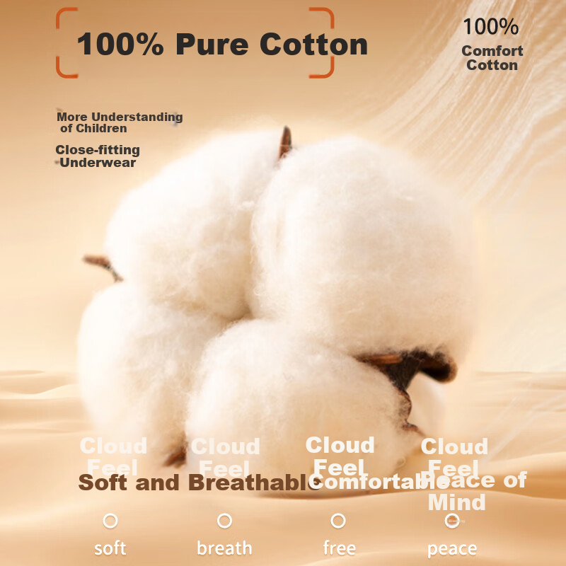 Hodo Children's Thermal Underwear Pure Cotton Girls Comfortable Soft Skin-friendly Antibacterial Mite-proof Long Sleeve Crew Neck Autumn Top and Bottom Set